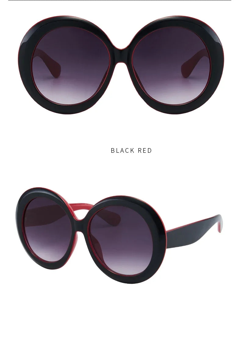 Retro Big Round Frame Sunglasses Lady Oversized Fashionable Street View Sunglasses Beach Resort Sunglasses