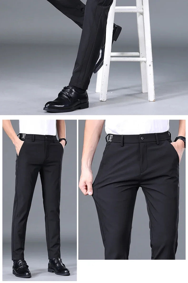 2025 Spring Summer Ultra-thin Men's Stretch Slim Straight Casual Pants High Quality Fashion Breathable Golf Sports Trousers