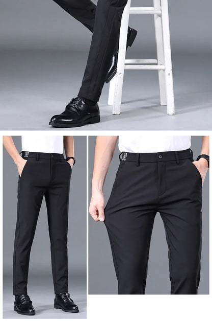 2025 Spring Summer Ultra-thin Men's Stretch Slim Straight Casual Pants High Quality Fashion Breathable Golf Sports Trousers