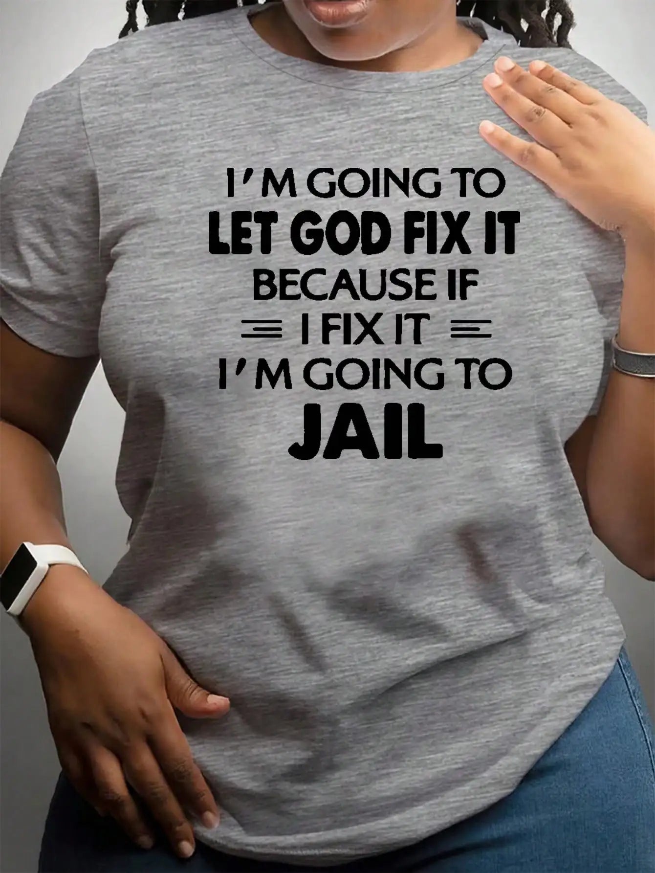 Large Size Women's Slogan Printed Round Neck Loose Short-Sleeved Casual T-Shirt, Suitable for Daily Commuting and Shopping