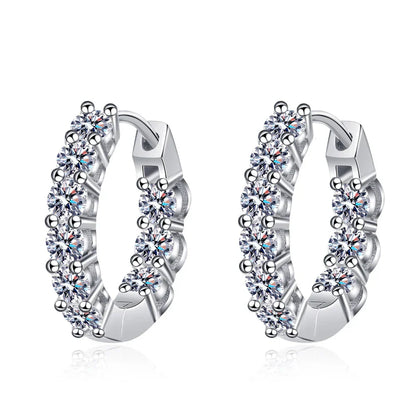 D VVS1 Full Moissanite Hoop Earring GRA Certified 925 Sterling Sliver Plated 18k Earrings for Women Party Gift Jewelry