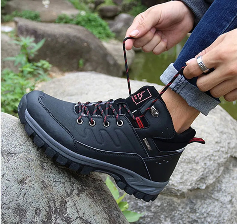 New Winter Men Boots Fur Warm Snow Boots Men Winter Boots Work Shoes Men waterproof Ankle Boots Outdoor Men's Sneakers Footwear