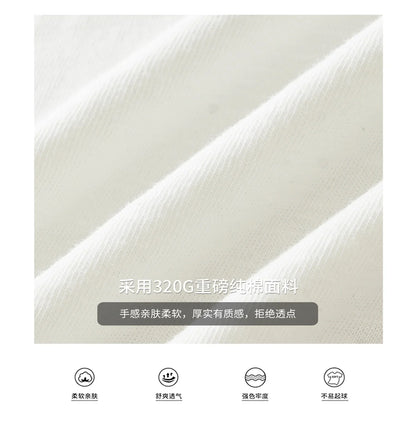 320G Heavyweight 100% Cotton Henley Neck T Shirt for Men Long-Sleeved Spring Autumn Casual Tops Solid Color Undershirts