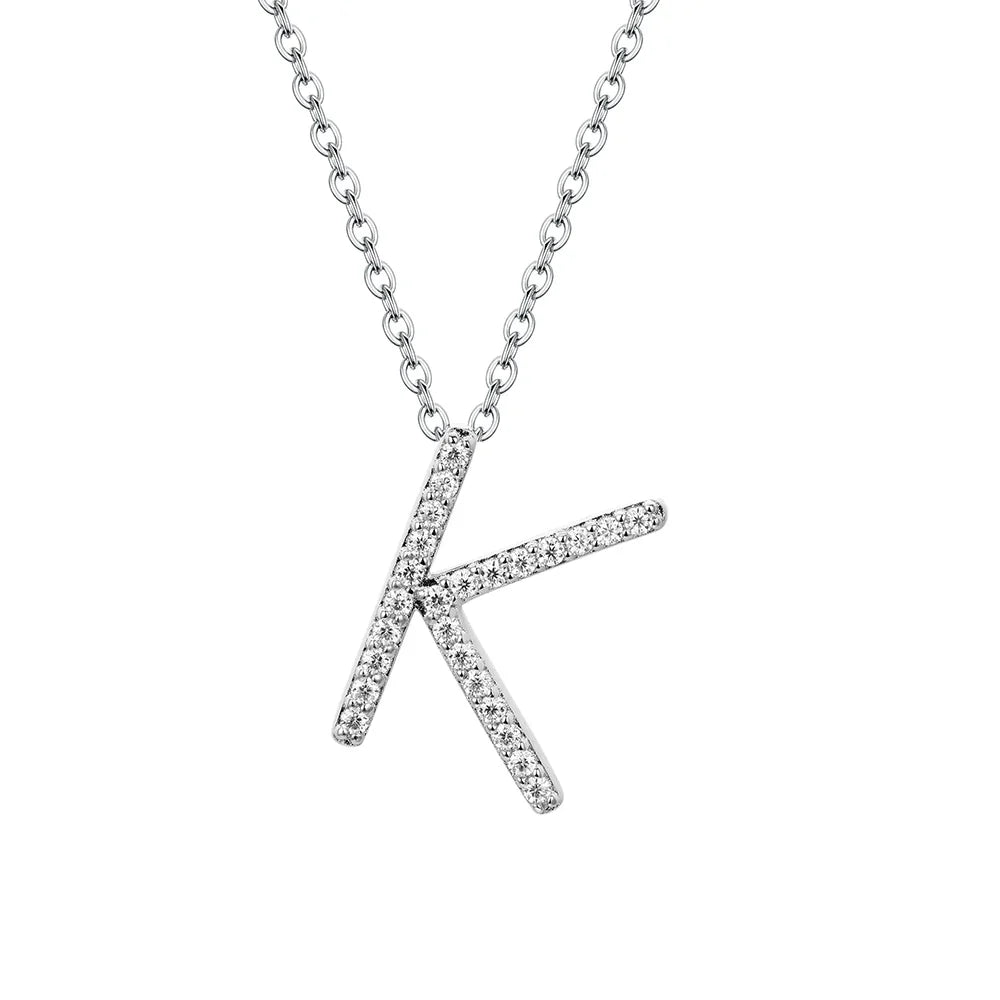 D VVS1 Color Moissanite Letters Necklace Pendant 100% 925 Sterling SIlver for Women Man Fine Jewelry Accessories Gift