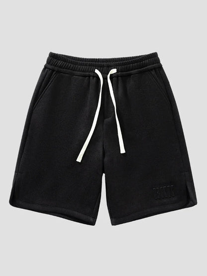 Summer Men's Sport Shorts Knee-Length Straight Loose Short Pants Streetwear Drawstring Knitted Sweat Casual Shorts Big Size 8XL