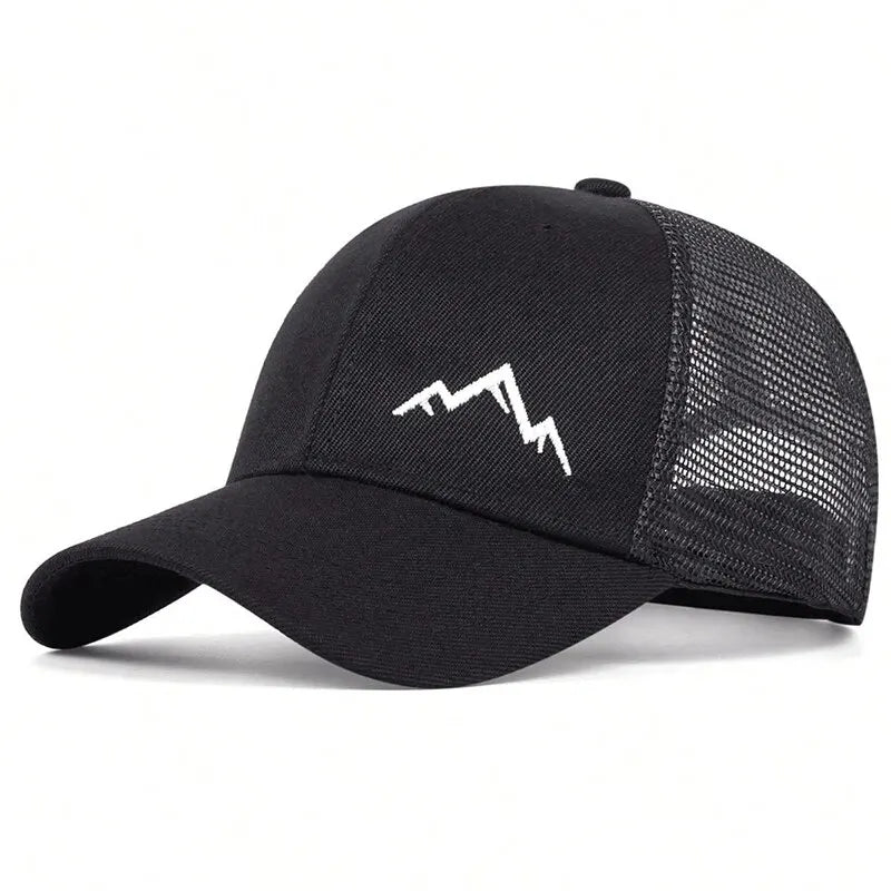 Unisex Mountain Range Embroidery Baseball Net Caps Spring and Summer Outdoor Adjustable Casual Hats Sunscreen Hat