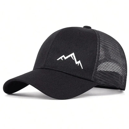 Unisex Mountain Range Embroidery Baseball Net Caps Spring and Summer Outdoor Adjustable Casual Hats Sunscreen Hat