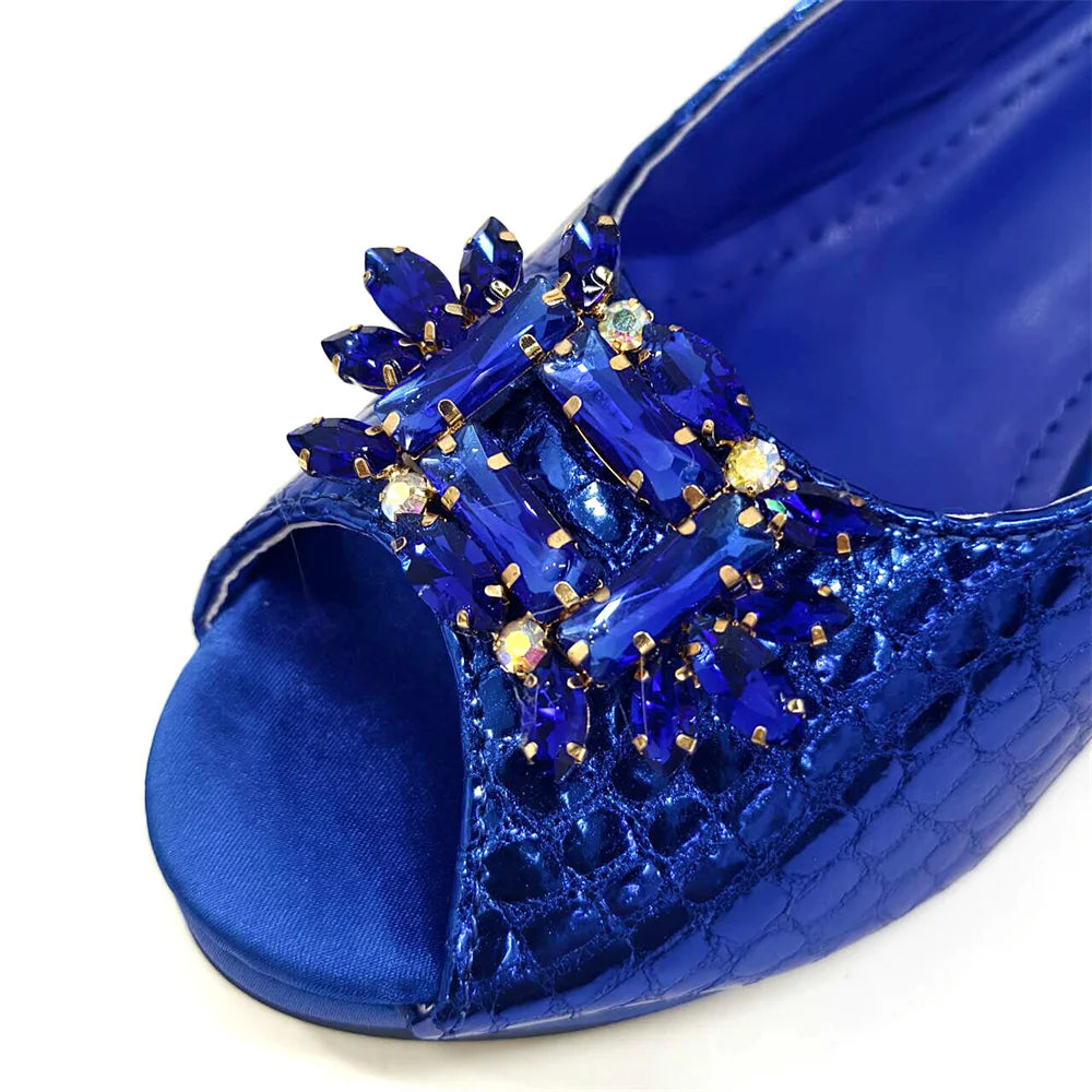 Italian Shoes and Bags Matching Set 2024 Women Heel Party for Silver Colour Italian Design Wedding Bigger Size Shoes