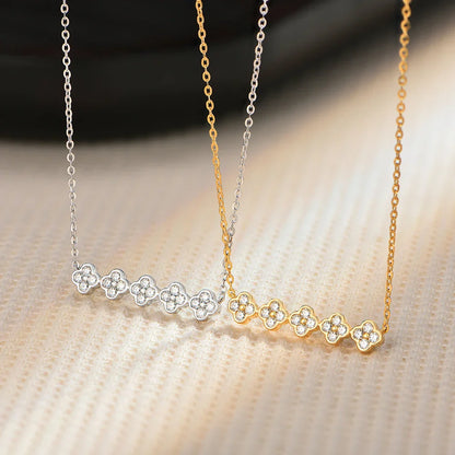 Original New Five flower Moissanite Necklace for Women 925 Sterling Silver Fine Necklace Engagement Gift Wedding Jewely