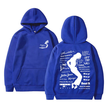 Michael Jackson Album Logo Graphic Hoodie Men Women Vintage Gothic Rock Streetwear Men's Fashion Oversized Sweatshirt Pullover