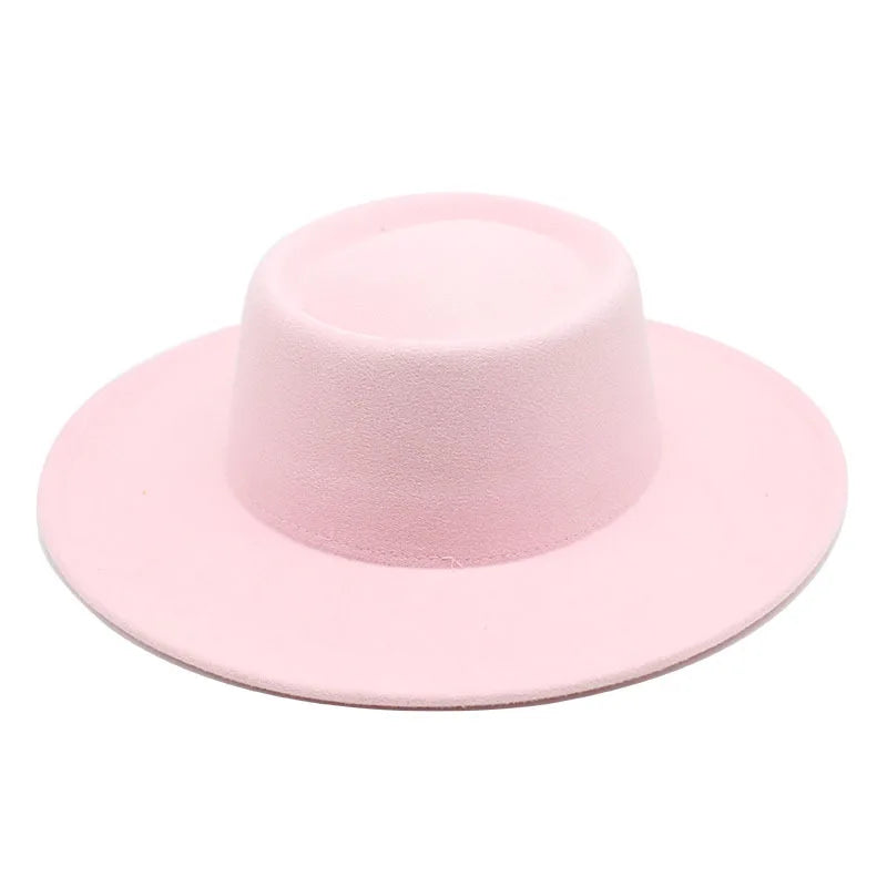 Fedora Hats Men Women 8.5CM Wide Brim Wool Felt Jazz Hats 2023 British style Dress Formal Panama Cap