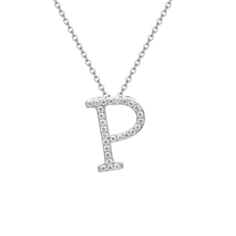 D VVS1 Color Moissanite Letters Necklace Pendant 100% 925 Sterling SIlver for Women Man Fine Jewelry Accessories Gift