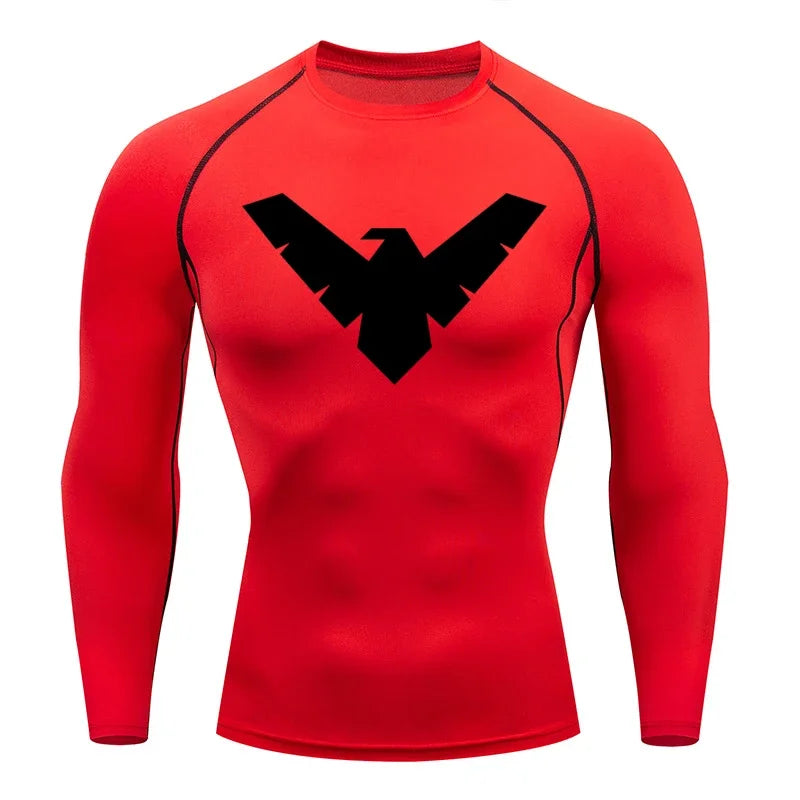 Summer Short Sleeve Compression Shirt Men Sports Top Running T Shirt Quick Dry Gym Workout Clothing Sun Protection Long Sleeve