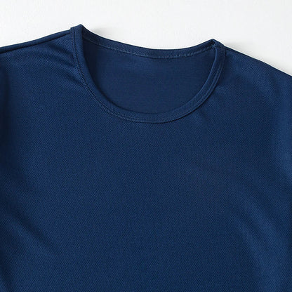 2/4/6Piece Four Seasons Men's Solid Color Round Neck Short Sleeve Top With Printed Cuffs Youth Sports And Leisure T-shirt trendy