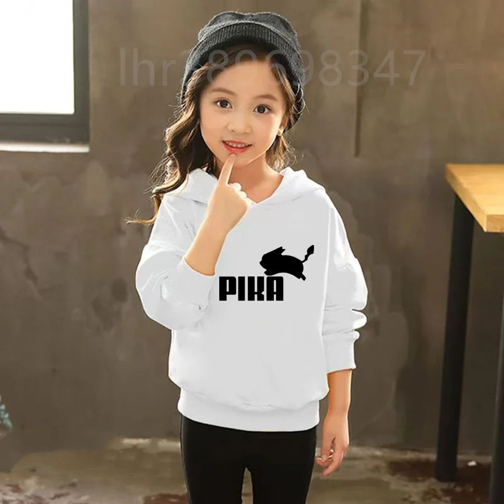 Children's Suit Hoodies Top+Bottom Girls Pink Boy Black Age 3-12 Coat Casual Toddler Sweatshirt Little White Rabbit Clothing