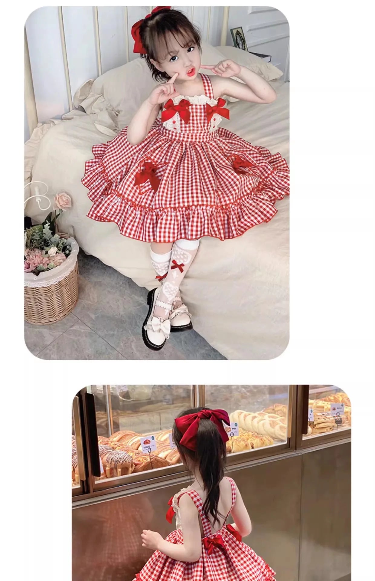 Girls' Lolita Dress, Summer Style, Stylish Plaid Princess Dress for Children, Baby Girl Summer Backless Suspender Dress