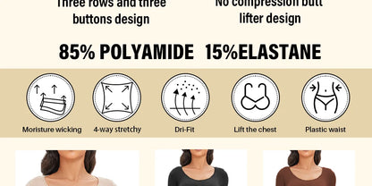 Spandex Elastic Body Suit Shapewear Women Body Shaper Tummy Control Long Sleeve Open Crotch Round Neck Seamless Shapers