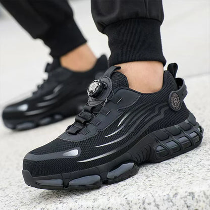 Rotating Button Safety Shoes Men Anti-smash Anti-puncture Work Shoes Fashion Men Safety Sport Shoes Security Protective BootsMen