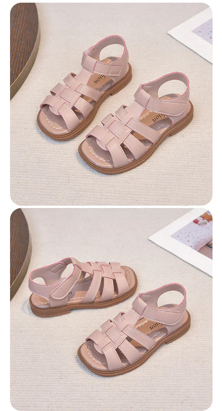 Kids Summer Sandals for Boys Girls Unisex Fashion Open Toes All Match Size 21-30 Children Beach Shoes Anti-skid Breathable Soft