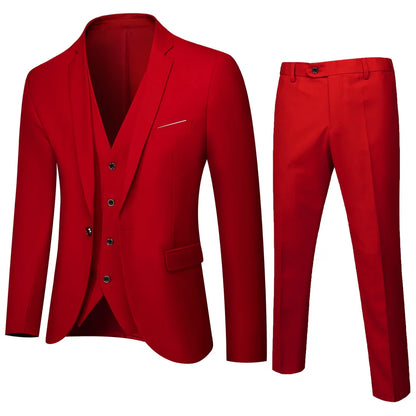 2026 New Men's Suit 3-Pieces Set (Jacket+Pants+Vest) Wedding/Party/Office Coat and Vests Trousers, Asian Sizes M-5XL 6XL.