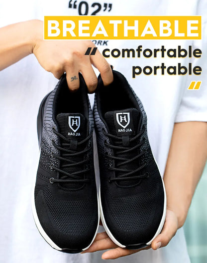 Breathable Men Work Safety Shoes Steel Toe Cap Air Cushion Working Boots Construction Indestructible Work Sneakers Men Shoes
