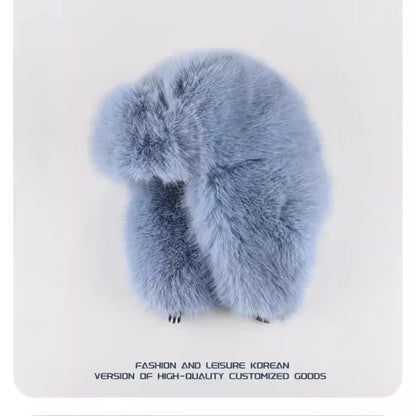 Fluffy Fur Hat Women White Black Blue Russian Hat Thick Warm Ski Earflap Cap Female Ushanka Winter Hat Ladies Russian Cap