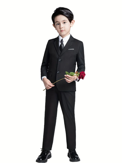 Back-to-school Season Boys Suit 5 Piece Jacket Vest Trousers Shirt Tie random Children's Suits Wedding Performance Formal