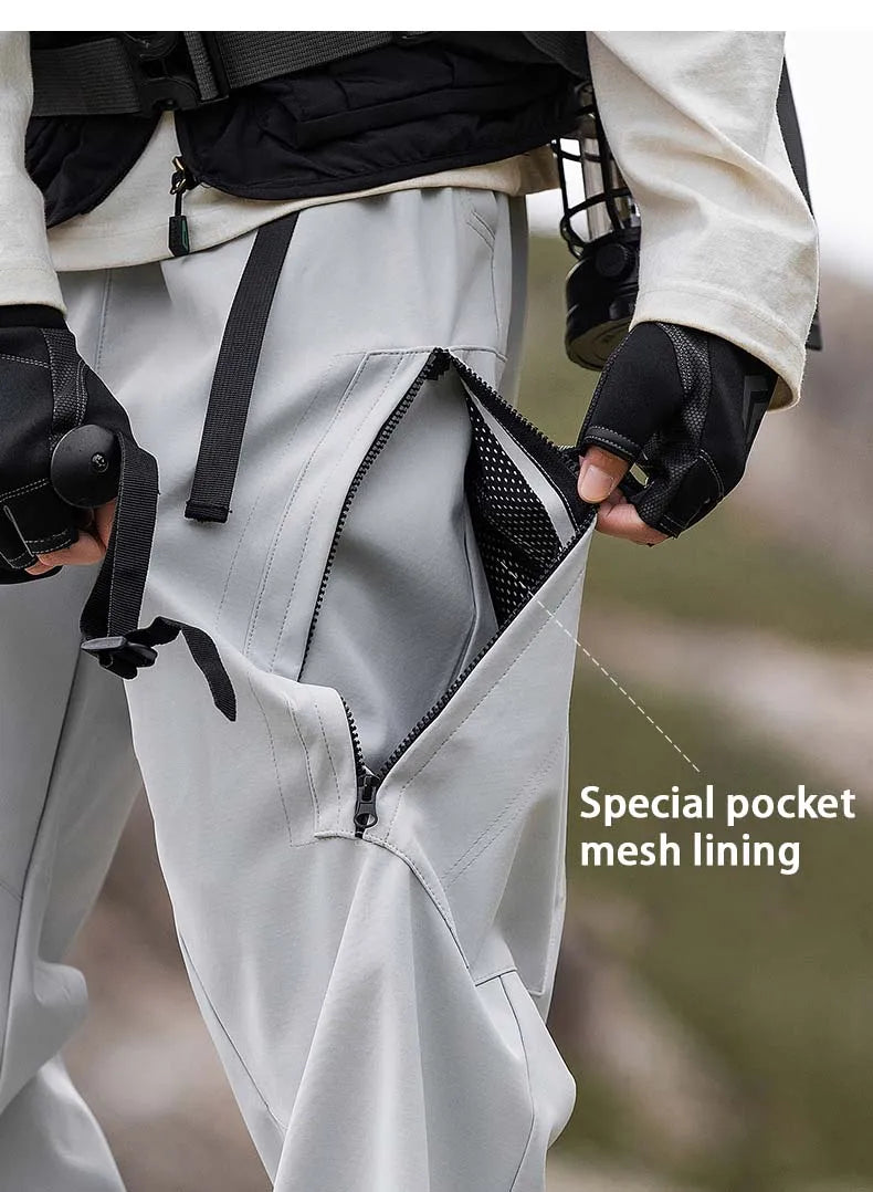 Hiking Pants Men Waterproof Windproof Pants Breathable Loose Trousers Fishing Cycling Trekking Camping Outdoor Sport Pant Autumn