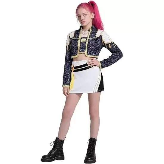 3Pcs Kpop Costume Rumi Singer Dance Dress 3D Print Girls Halloween Christmas Costumes Cosplay Fancy Stage Performance Outfits