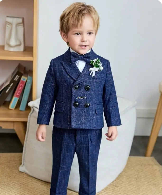 Children Formal Wedding Dress Child Performance Party Dance Costume Baby Boys 1 Year Birthday Suit Newborn Kids Photograph Suit
