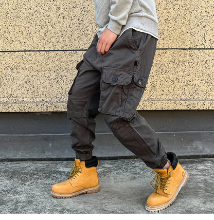 Korean Streetwear Tactical Cargo Pants Japanese Harajuku Casual Plus Size Harem Joggers Men Clothing Multi-Pocket Trousers Male