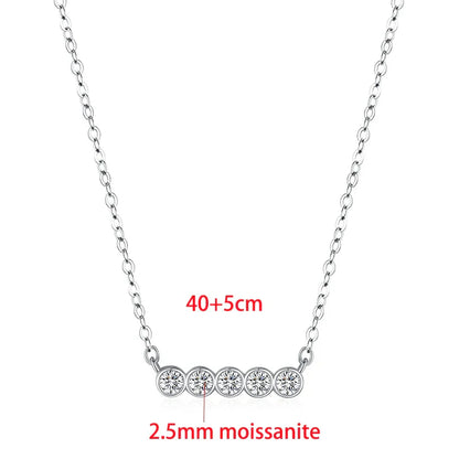 2.5mm Full Moissanite Bubble Bracelets for Women Adjustable Chain 18k Plated Wedding Classic 925 Sterling Silver Jewelry