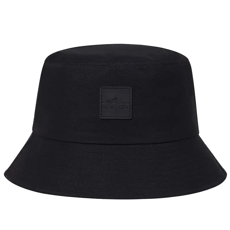 Unisex New York Leather Label Personality Bucket Hats Fishermen Caps Outdoor Casual Cap Sunscreen Hat