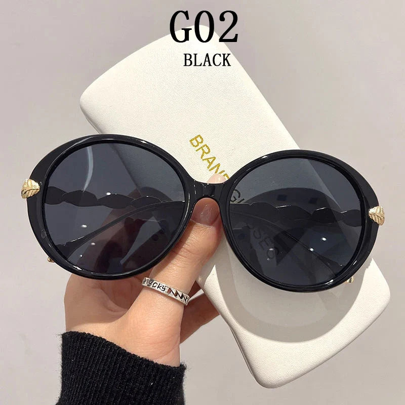 Round Sunglasses Women 2023 Oversized Luxury Fashion Glasses  Vintage Shades Retro Lunette De Soleil Femme Gafas De Sol Mujer
