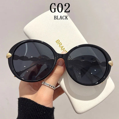 Round Sunglasses Women 2023 Oversized Luxury Fashion Glasses  Vintage Shades Retro Lunette De Soleil Femme Gafas De Sol Mujer