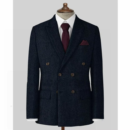Men's Casual Blazer Herringbone Slim Fit Single Breasted Stylish Comfortable Jacket Men's Coat Double Breasted Blazer Men's Suit
