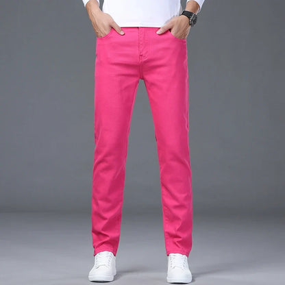 New Autumn Stretch Jeans Men's Clothing Slim Fashion Comfortable Hip-hop High Streetwear Male Elasticity Denim Trousers