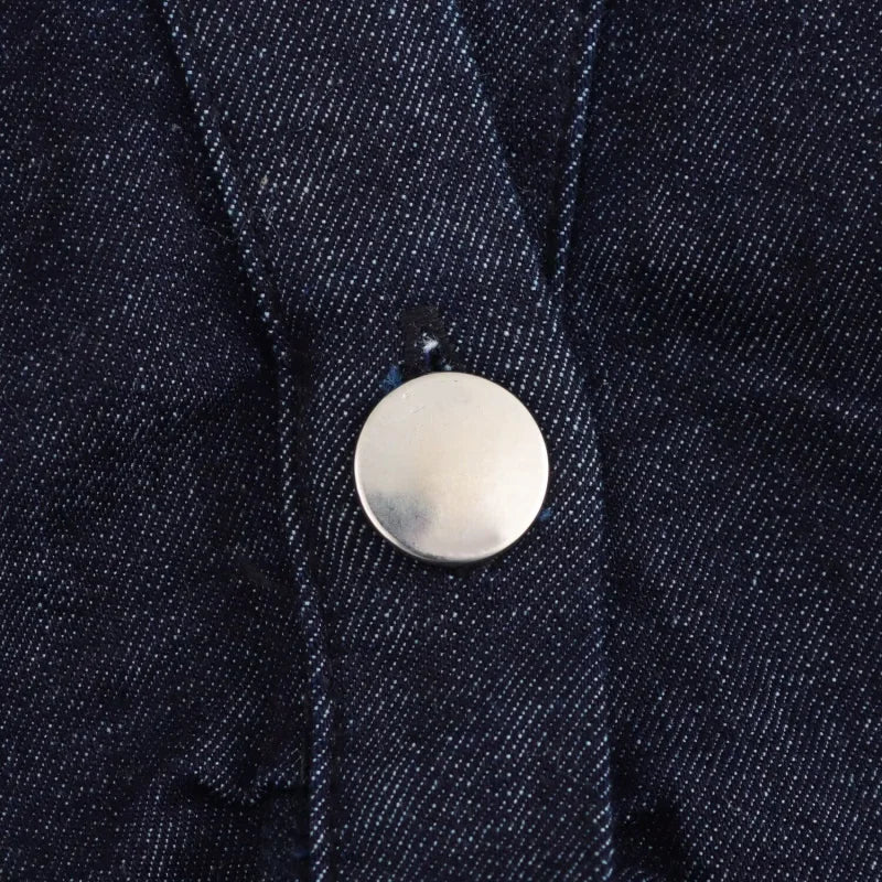 2025  Spring New 1975 series denim MIDI dress with lapel side zipper fashion wrinkle waist slim elegant dress