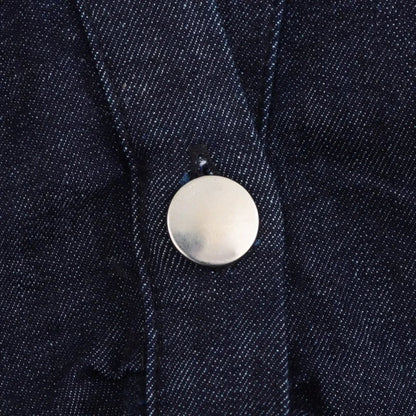2025  Spring New 1975 series denim MIDI dress with lapel side zipper fashion wrinkle waist slim elegant dress