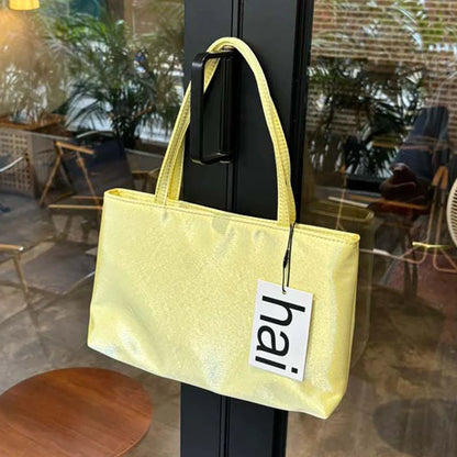 Luxury Premium Designer Elegant Womens Silk Satin Small Tote Solid Color Shoulder Underarm Purse Versatile Fashion Commuting Bag