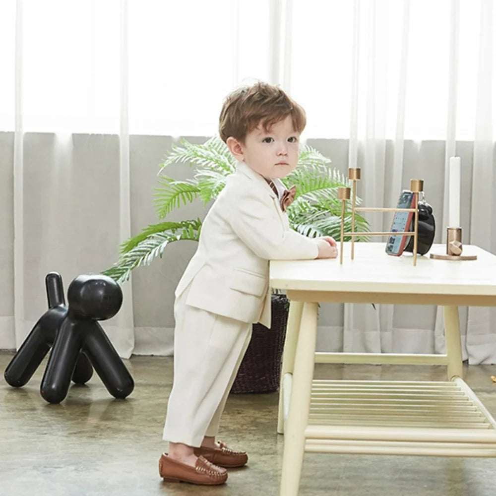 Boys Double Breasted Suits 2 Pieces Jacket Pants Wedding Birthday Party Wear,Notched Lapel Kids Tuxedo Sets Host Costumes