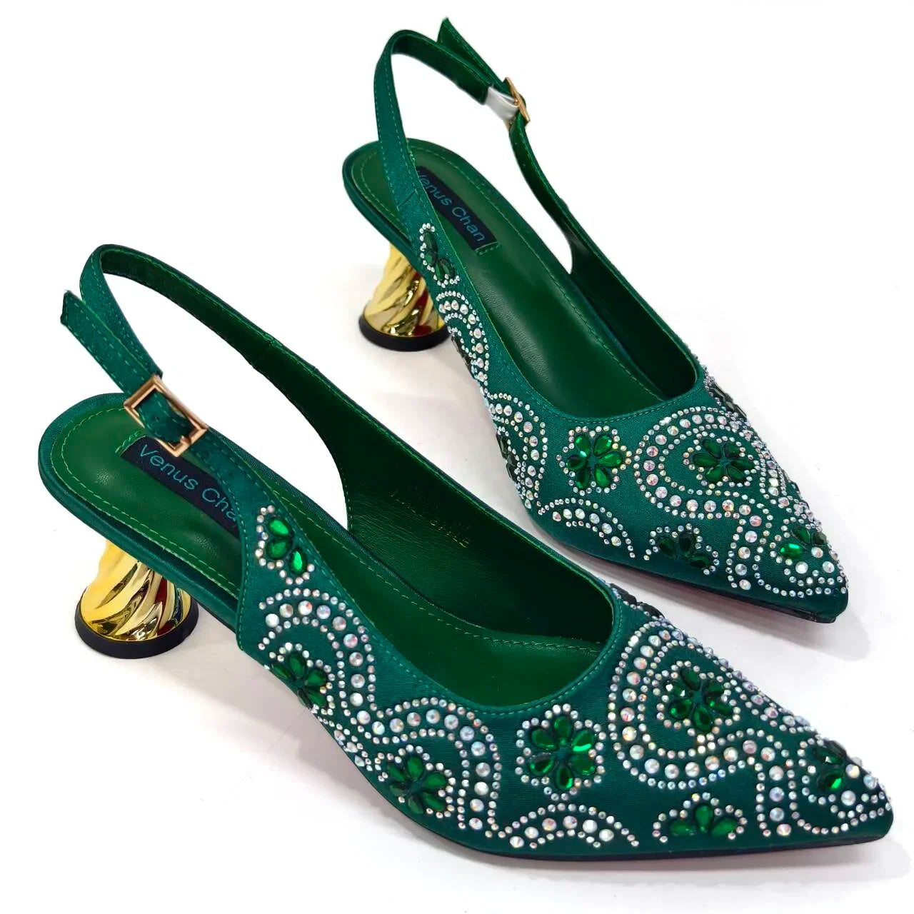 2024 Elegant Rhinestone Pointed-Toe Pumps With Matching Bag Set Large Capacity Bag for Women's Party High Heels