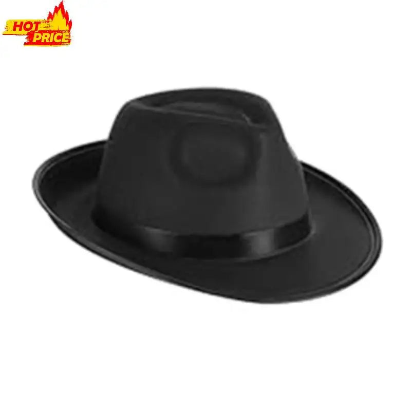 Elegant Fedoras Hat for Roleplay Costume Gentleman Hat with Roll Brims Adult Carnivals Party Panama Hat Headpieces