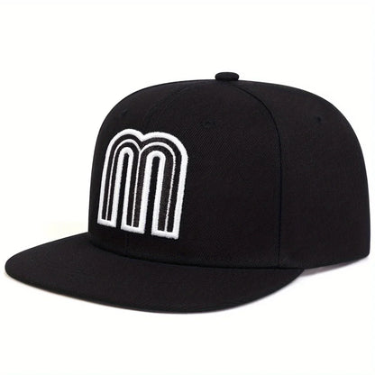 Unisex M Letter Embroidery Hip-hop Hats Outdoor Adjustable Casual Baseball Caps Sunscreen Hat
