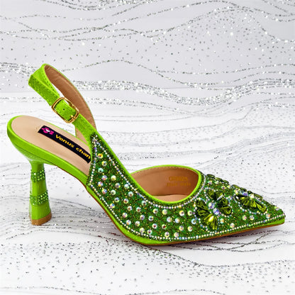 Festive Elegance: Spot Goods Dazzling Heels and Chic Long Bag Clutch Perfect Combination Of Shoes And Bag for Special Occasions