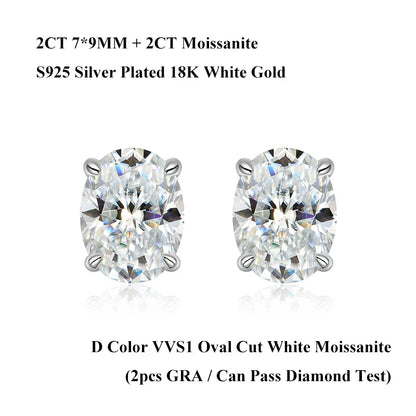 5*7mm Oval Cut Ruby Emerald Moissanite Stud Earrings Lab Grown For Women Man Unisex Gemstone Party 925 Silver Earring Gift