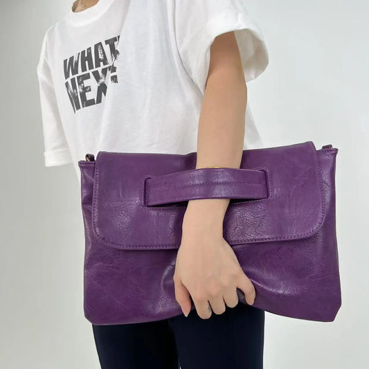 Ladies' Fashion Business High Capacity Glove Bag Soft Leather Document Storage Shoulder Bag