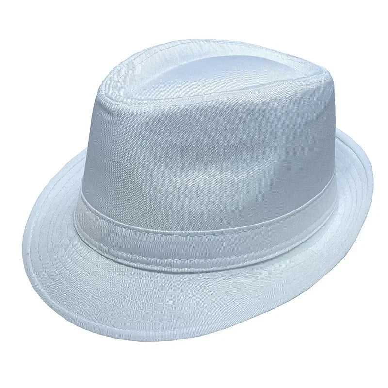 Summer Solid Bright Color Sun Hat British Jazz Hat Top Hat Men's Top Hat Winter Middle-aged and Elderly Jazz Warm Hat Fedora Hat