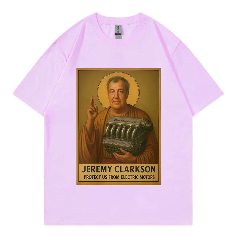 Jeremy Clarkson Protect Us From Electric Motors T-shirt Top Gear Funny Meme Graphic T Shirt Unisex Casual Fashion Loose T-shirts