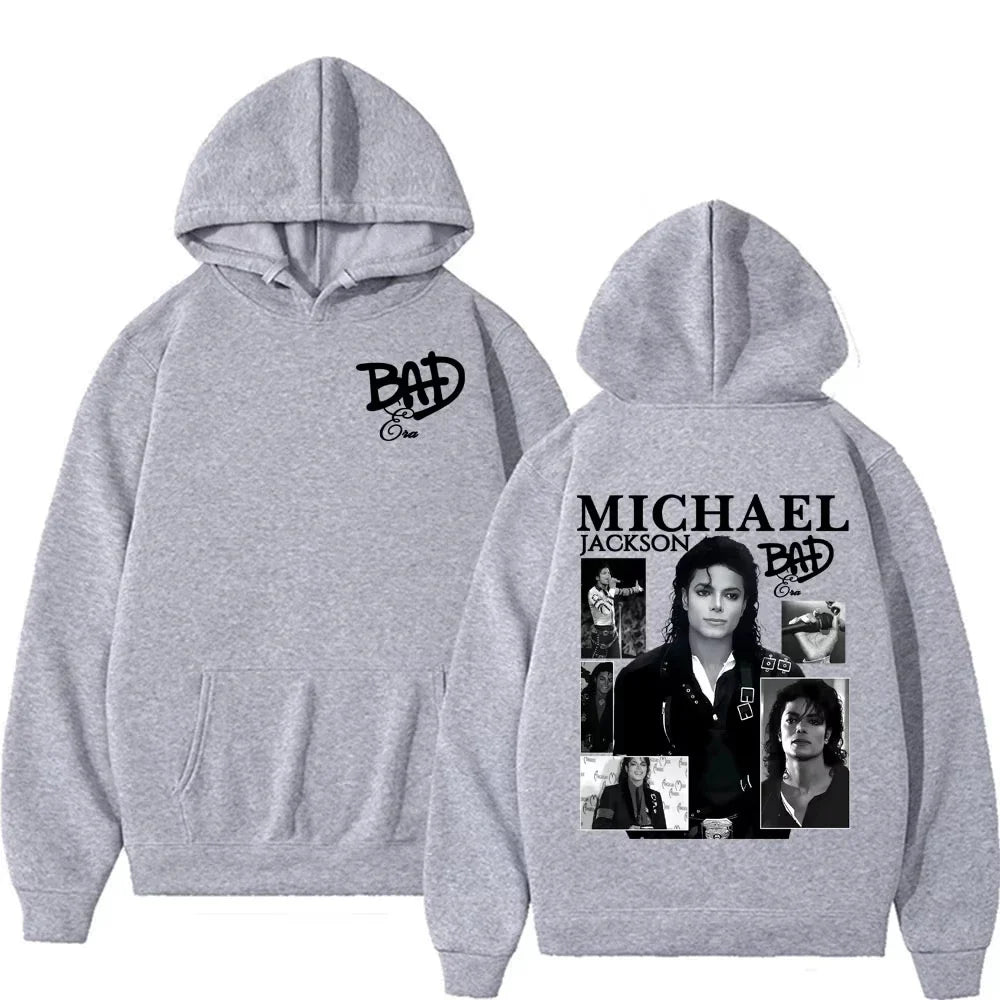King of Pop Michael Jackson Bad Era Album Hooded Men Women Harajuku Hip Hop Streetwears Sweatshirt Fleece Casual Oversize Hoodie